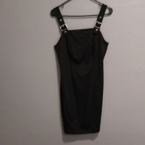 No Boundaries Black Mini Dress with Buckle Straps